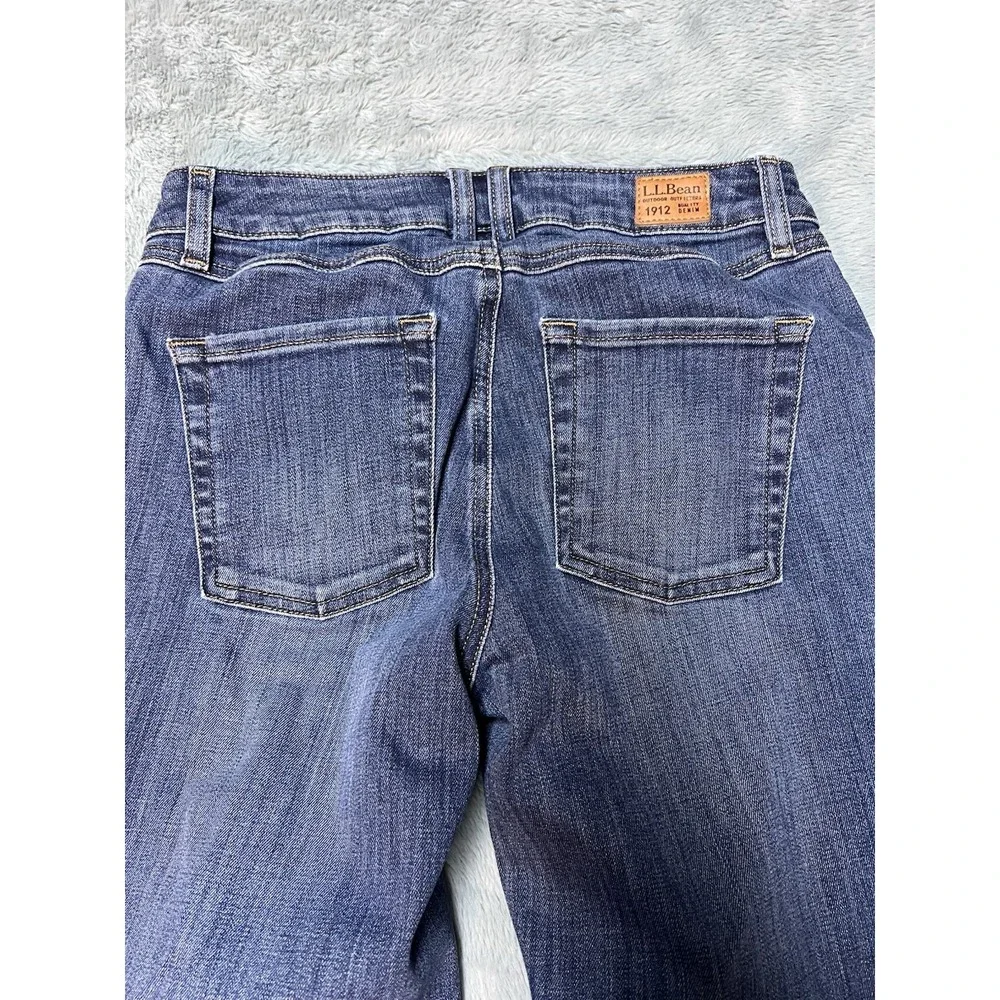 LL Bean‎ Jeans Bangles Bootcut Women's 6/27 Blue Denim Stretch Favorite Fit